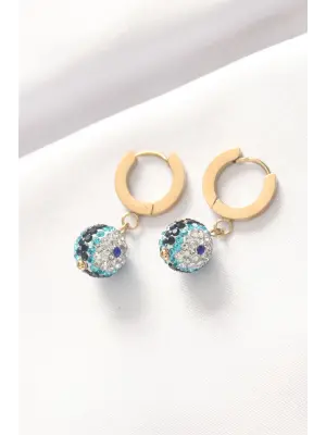   Gümüş Nazar Boncuk Tasarımlı Küpe