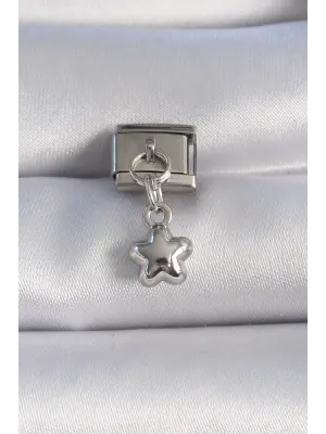 316L Çelik Gümüş Renk Sallantı 3D Yıldız Figür Nomination Charm