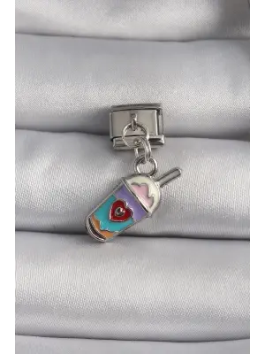 316L Çelik Gümüş Renk Sallantı İçecek Model Nomination Charm