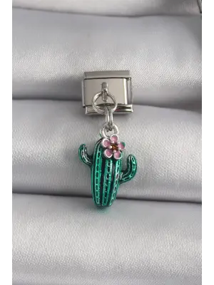 316L Çelik Gümüş Renk Sallantı Kakatüs Model Nomination Charm