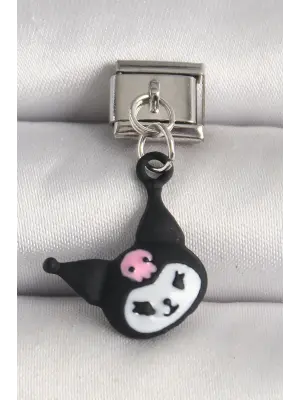 316L Çelik Gümüş Renk Siyak Kulaklı Kedi Model Nomination Charm