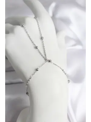 316L Çelik Gümüş Renk Topçuk Zincir Model Kadın Şahmeran