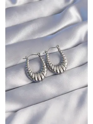   Gümüş Uzun Baklava Görünümlü Küpe