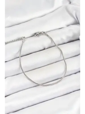 316L Çelik Gümüş Renk Yılan Zincir Erkek Bileklik