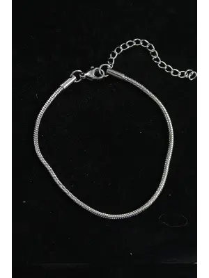 316L Çelik Gümüş Renk Yılan Zincir Erkek Bileklik