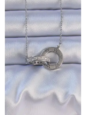  Gümüş  Zirkon Taşlı Cartier Çelik Kolye