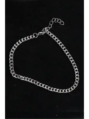 316L Çelik İnce Klasik Model Gümüş Renk Erkek Bileklik