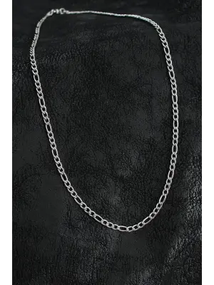 316L Çelik Klasik Figaro Zincir Model Gümüş Renk Erkek Kolye