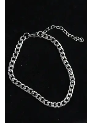 316L Çelik Klasik Model Gümüş Renk Erkek Bileklik