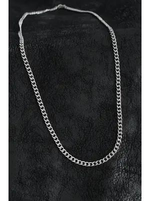 316L Çelik Klasik Zincir Model Gümüş Renk Erkek Kolye