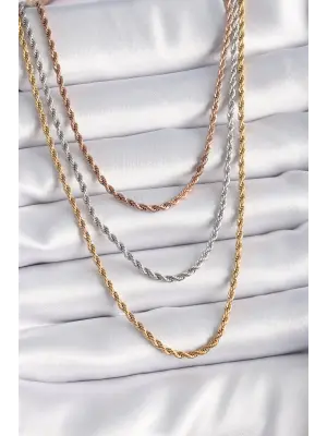  Mix  Burgu Zincir Model  Çelik Kolye