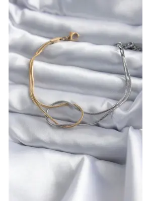 316L Çelik Mix Renk Düğüm Model Kadın Bileklik