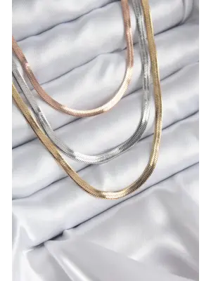  Mix  İtalyan Zincir Model  Çelik Kolye