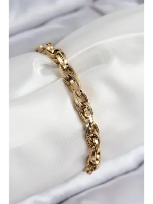 316L Çelik Örgü Model Gold Renk Kadın Bileklik