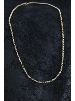 316L Çelik Örme Zincir Model Gold Renk Erkek Kolye