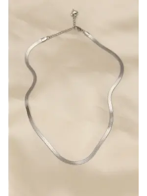  Silver  45 cm İtalyan Zincir Model  Çelik Kolye