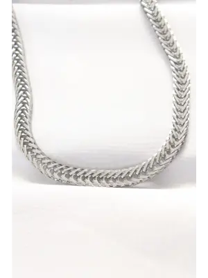  Silver  Balık Sırtı Zincir Çelik Kolye