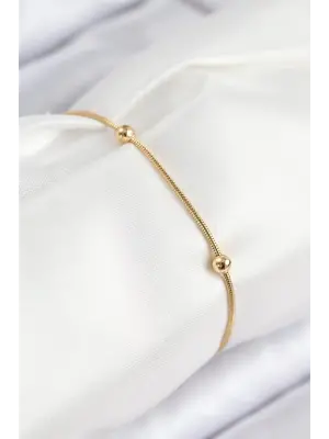 316L Çelik Topcuk Model Gold Renk Kadın Bileklik