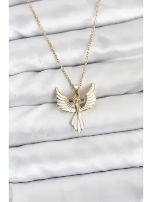 316L Çelik Zincir Gold Renk Anka Kuşu Model Kadın Kolye