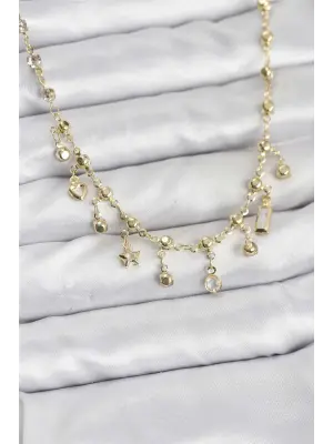316L Çelik Zincir Gold Renk Kolye