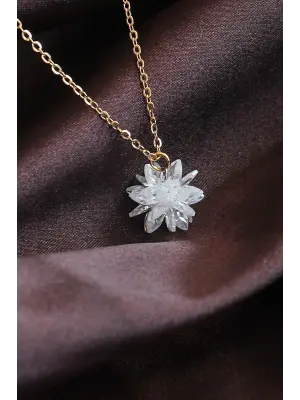  Zincir Altın  Lotus Çelik Kolye