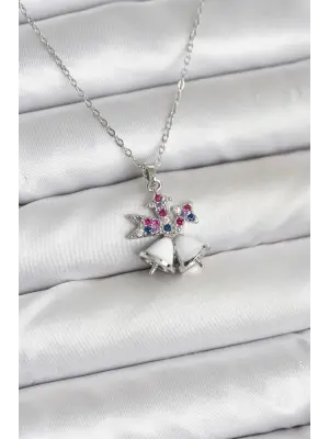 316L Çelik Zincir Gümüş Renk Chirtsmas Bell Model Yılbaşı Temalı Kadın Kolye