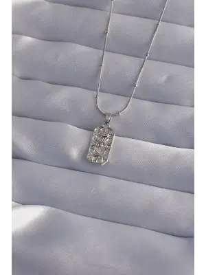  Zincir Gümüş  Lazer İşlemeli Göz Figürlü Tarot Çelik Kolye