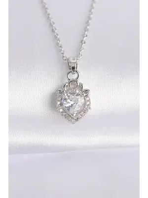  Zincir Gümüş  Zirkon Taşlı Rapunzel Çelik Kolye