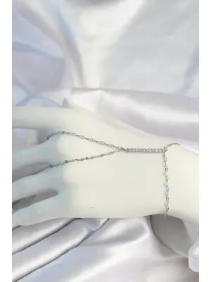 316L Çelik Zincirli Gümüş Renk Zirkon Taşlı Şahmeran