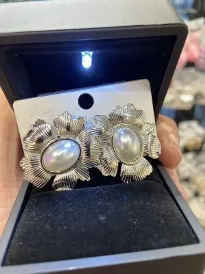 Yaprak & Çiçek Model Barok İncili Küpe