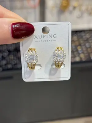 Baget Taşlı Minimal Çelik Küpe