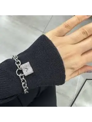 Çelik Anahtar Kilit Kalp Motifli Zincir Bileklik