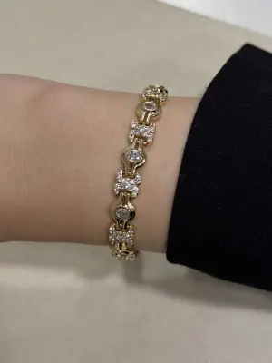 14K Gurmet Bileklik Sarı Taşlı Xuping