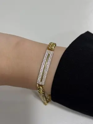 14K Rose Altın Kaplama Bileklik