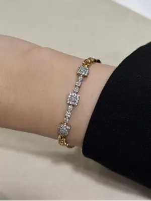 Baget Taşlı 14K Gurmet Bileklik