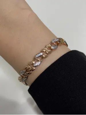 18K Altın Kaplama Gurmet Bileklik Rose Renk