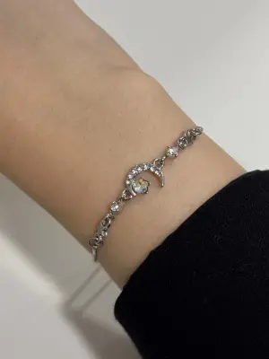 Yarım Ay Y2K Çelik Bileklik