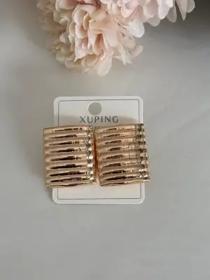 Plaka Model Düz Rose Çelik Küpe