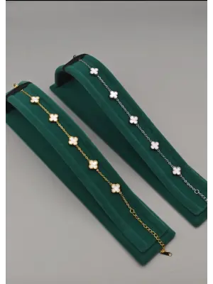 Beyaz Yonca Bileklik (Van Cleef)