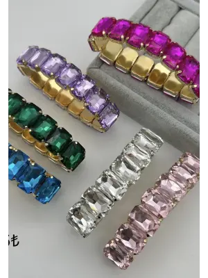 Renkli Zirkon Taşlı Swarovski Model Lastikli Bileklikler