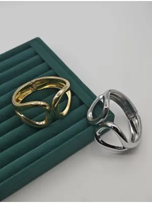 Kalın Kelepçe Bilezik Zara Model Gold ve Gümüş