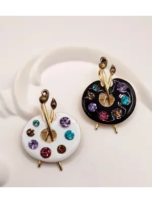 Ressam Tuvali Şeklinde Broş & Yaka İğnesi