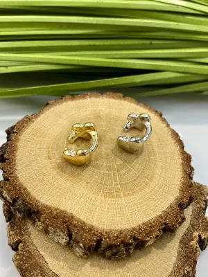 Kalpli Sıkıştırmalı Earcuff Gümüş ve Gold