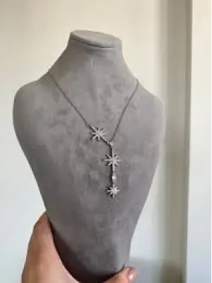 Kuzey Yıldızlı Y Kolye Modeli Uzun Gümüş + Gold