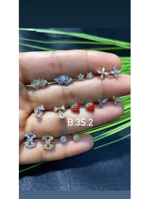 Delikli Cerrahi Çelik Tragus Piercing 6 - Çilek, Yıldızlı, Yusufcuk