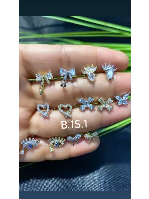 Gümüş Tragus Piercing 7 (Gelin Tacı, Kral Taç, Aslan, Göz Fügür)