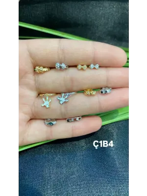 Halka Model Çelik Helix Piercingler 2 (El, Fiyonk, Gümüş) Motif