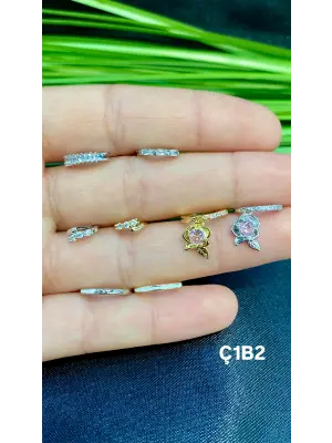 Altın Helix Piercing 5 (Pembe, Yıldız, Kalp, Su Yolu)