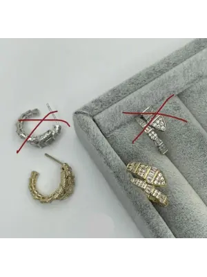 Pırlanta Taşlı Vip Altın Yılan Küpe