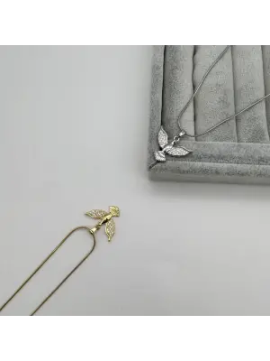 Anka Kuşu Kolye Gümüş ve Altın Renk Seçenekli
